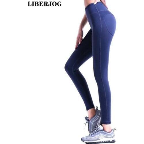 LIBERJOG Women Fitness Leggings High Waist Slim Sweatpants Female Elastic Sexy Lift The Hips Sports Skinny Bodybuilding Pants