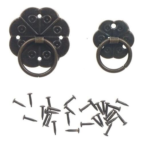 1pcs Classical Bronze Tone Quincunx Drawer Cabinet Desk Door Pull Box Handle Knobs Furniture Handles Hardware With Screws