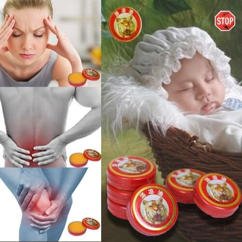 10pcs Massage Red Muscle Rub Aches Cool Cream Chinese Tiger Balm Essential Oil for Adults Pain Relief Ointment