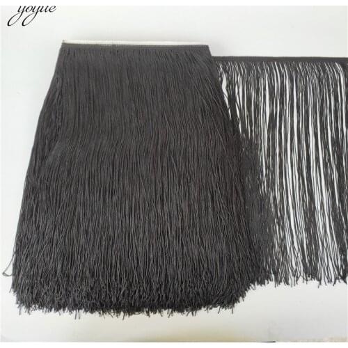 10Yards/lot 50cm Wide Black Lace Fringe Trim Tassel Fringe Trimming For DIY Latin Dress Stage Clothes Accessories Lace Ribbon