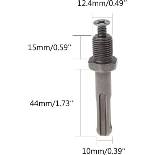 12mm Thread Dia SDS Plus Round Shank Drill Chuck Adapter Connector Gray
