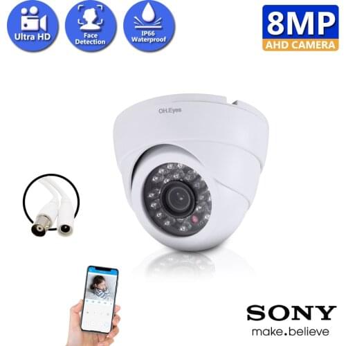 8.0MP CCTV Camera 5MP 3.6MM HD Lens 90 Degree Panoramic AHD Camera Night Vision Waterproof Outdoor 1PCS Dome Camera 4K