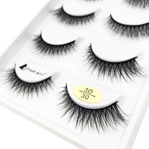 Flash girl 3D mink lashes 100% handmade 5pais 3D30 faux mink THICK false Eyelashes