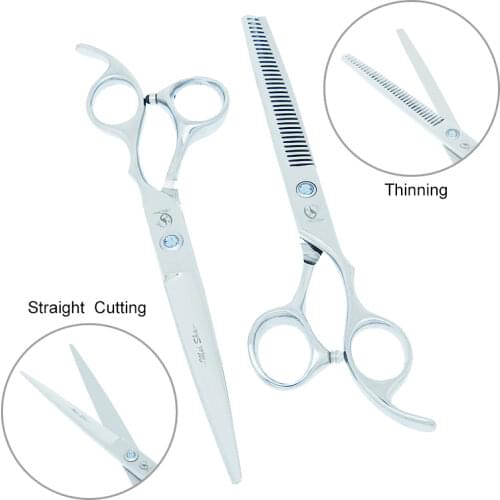 6.5Inch Meisha JP440C Pet Thinning Scissors 7.0Inch Dog Cat Cutting Shears Fashion Grooming Clippers Pet Styling Tools HB0086