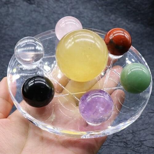 7PCS/Set Chakra Energy Natural Beads Stone Pendulum Reiki Healing Meditation Pendulo Crystal Jewelry For Ward Off Evil Spirits