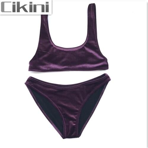 Cikini Brand New Style Beach Swimsuit Women Sexy Bikini 2017 Sport Bikini Set Backless Solid Color Summer Beach Swimming Suit