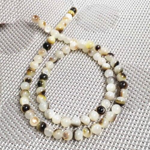 Natural Shell Beaded Punch Loose Beads Isolation Bead For Jewelry Making DIY for Bracelet Necklace Accessories 6/7/8mm 15