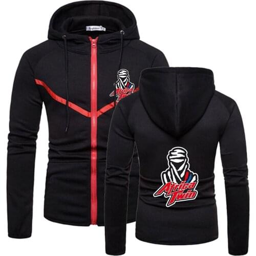 Mens New Africa Twin Crf 1000 L Crf1000 Print Zip Hoodies Fitness Sweatshirts Solid Color England Style Motorcycle Sportswear