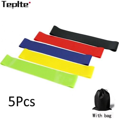 5Pcs/lot Fitness Yoga Resistance Rubber Bands Fitness Gym Workout Training Equipment 0.35-1.1mm Pilates Elastic Bands For Sprot