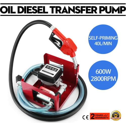 40L/min Electric Oil Pump 220V Automatic Transfer Counter 600W 2800RPM