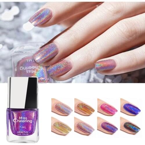 Holographics Lasering Nail Polish Colorful Series 7ml Varnish Shining Glittering Effect Nail Art Vernis Manicuring Base Top Coat