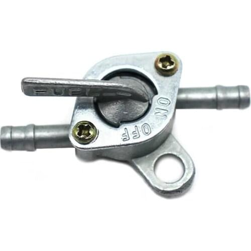 Fuel Tank Tap Valve Petcock On-Off Switch, 1 Inlet, 1 Outlet, 6mm Inline for 50cc 70cc 90cc 100cc 110cc 125cc Scooter