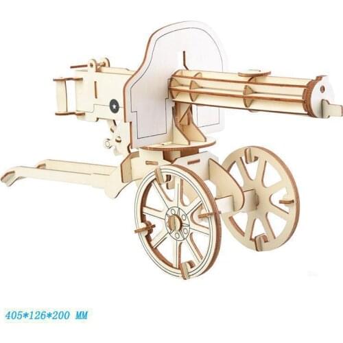 Laser Cutting DIY Military Heavy Light Machine Gun Toys 3D Woodencraft Puzzle Toy Assembly Kits Decoration for Children Kid