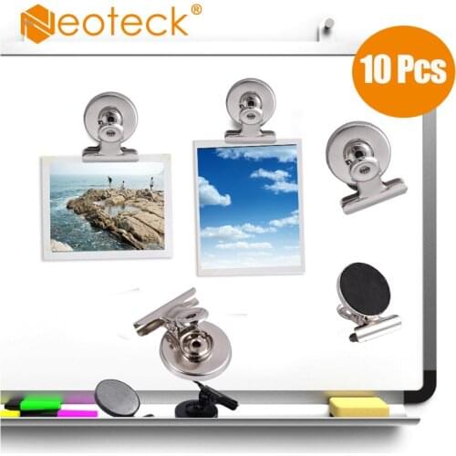 Neoteck 10Pcs 3cm Magnetic Clips Fridge Magnet Refrigerator Holder Meno Note Message Clip Wall Magnetic Sticker Magnet Clips