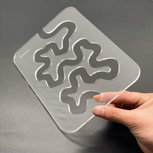 DIY Shaped Sewing Patchwork Ruler Multifunctional Acrylic Ruler Sewing Template Transparent Hollow Special-shaped Measuring Tool