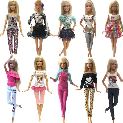 NK 10 Set/Lot Hot Sale Doll Dress Fashion Outfit Party Casual Gown For Barbie Doll Accessories Best Gift Baby Toys 11A 3X