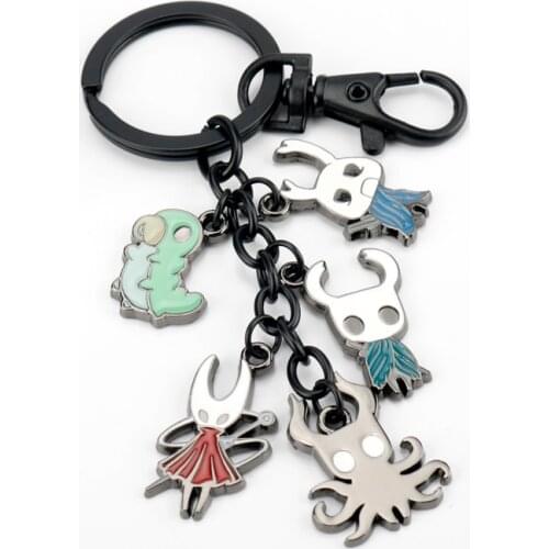 New Game Jewelry Hollow Knight Key Holder Cute Enamel Metal Pendant Car Keychain For Key Rings Gifts