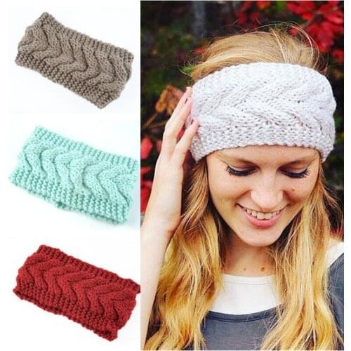 Autumn Winter Warm Headband Women Knitted Wool Yarn Twist Pattern Elastic Turban Hair Band Girls Headwear Hair Accessories
