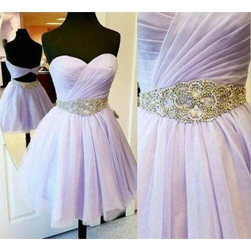Short Sweetheart Tulle Homecoming Dresses with Pockets Sexy Open Back Knee Length Graduation Birthday Dresses for Juniors