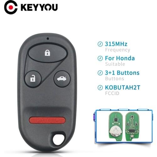 KEYYOU Remote Control Transmitter Key For Honda Accord 1998 1999 2000 2001 2002 for Acura TL 2000 2001 Car Key KOBUTAH2T 315MHZ