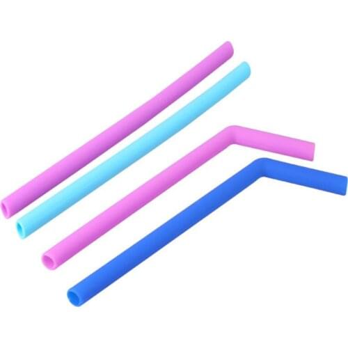 Bar home colorful silicone drinking straws food grade 25cm food grade silicone straight bent straws LX8730
