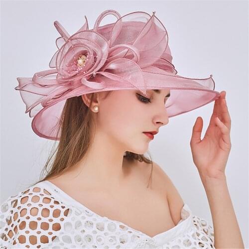 Pink Brides Hats Church Kentucky Daily Cap Fascinator Bridal Tea Party Wedding Hat Ladies Elegant Womens Hat 2021