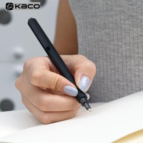 KACOGREEN ROCKET Simple White Black Pen Body Gel Pens 0.5mm Clip Fast Dry Sign Pen Gel-ink Stationery Black Ink pen