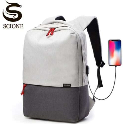 Scione 15.6" Laptop Multifunction Backpack Waterproof USB Charging School Bagpack Men Teenager Leisure Large Office Shoulder Bag