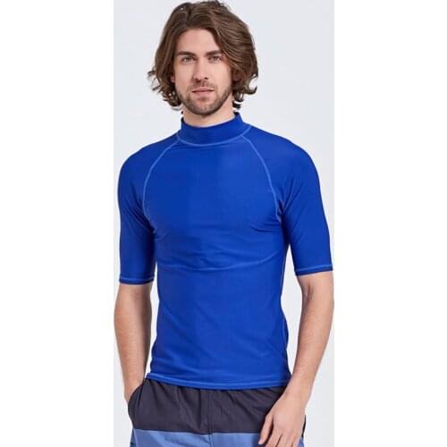 SBART surf clothing Tops 2018 Summer Mens Short Sleeve Shirt Sunscreen Swimsuit blue Color T-Shirt Beach UV Surf Clothes