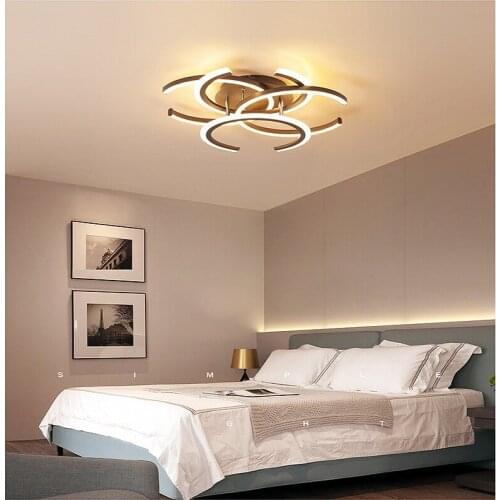 Led ceiling lamp acrylic creative C-shaped led ceiling lamp bedroom study room Indoor Lighting RC Dimmable Pendant light