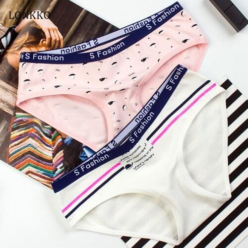 Panties for Womens Underwear M-L Cotton Underpants Japanese Style Girl Sweet Low Waist Briefs Female Lingerie Cute Fish Pattern