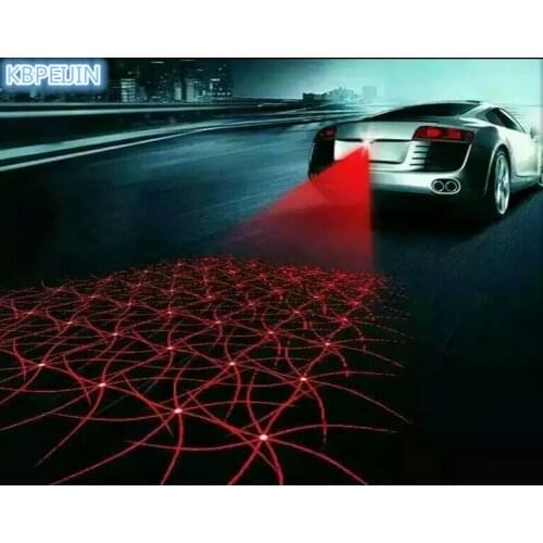 Styling LED Car Motorcycle Laser Fog Light Anti Collision Tail Lamp Car Sticker for Vw polo tiguan golf 7 4 6 passat b6 b5 b7