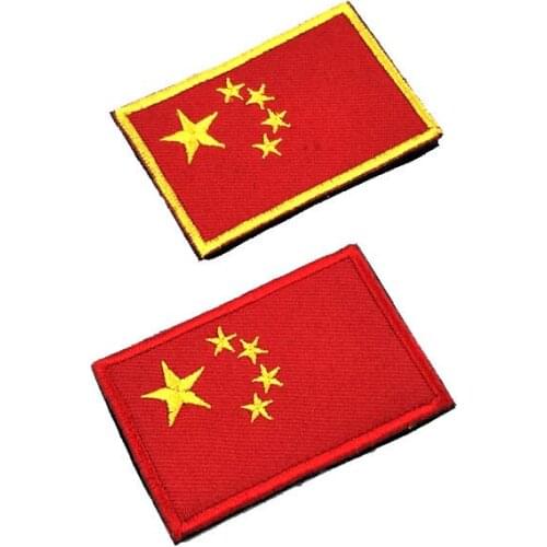 Embroidery HOOK&LOOP china patch national flag cartoon patches for bag hat badges applique patches for clothing EQ-2396