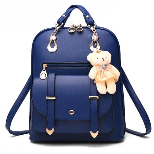 GuunnG women backpack European and American Backpack College Girl Style Backpack Cute Teddy Bear Fashion New Summer Bookbag