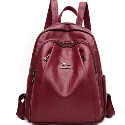 Ladies Large Capacity Backpack Casual Daypack Female New Women Leather Backpacks for Girls Femme School Bags for Girls