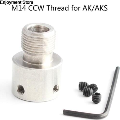 1set Tactical Stainless Steel M14 x 1 Left for AK/SKS 7.62*39 Thread Adapter