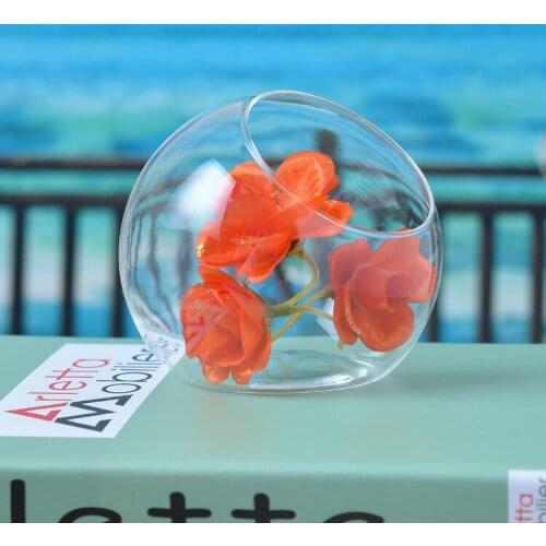 1PC Handmade Glass Flat Vase Flower Vases Home Decor Wedding Decoration Fashion Holiday Birthday Gifts Glass Crafts JY 1186