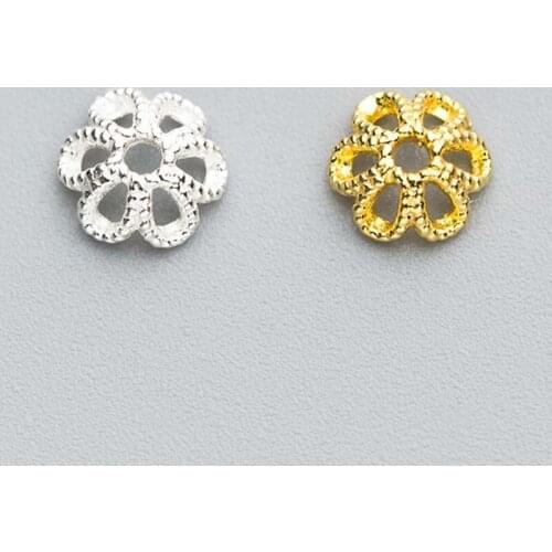 10pcs/lot 100% 925 Sterling Silver Bead Caps Craft Handmade Earrings End Receptacle Caps DIY Jewelry Making Accessories Women