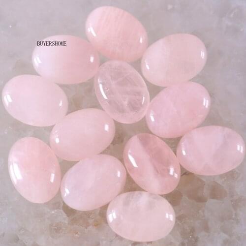 18x13MM&16x12MM CAB Cabochon Oval Natural Stone Beads Pink Crystal For Jewelry Making Necklace Pendant Bracelet Earrings 10Pcs