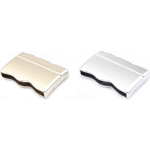 2sets Gold/Silver Color Alloy Strong Magnetic Clasps 30x3mm Hole For 10mm Flat Leather Cord Bracelet Jewelry Accessories Making