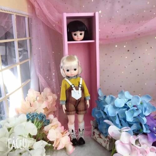 23cm 14cm Mini Baby Girl Doll with Makeup Lovely Cartoon Cute Doll (Little defective)