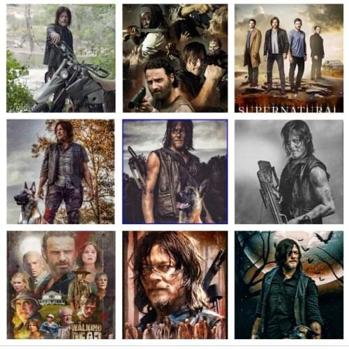 DIY 5D Full Square/Round Diamond Embroidery Walking Dead Diamond Painting Cross Stitch Mosaic Picture Handicrafts Decoration