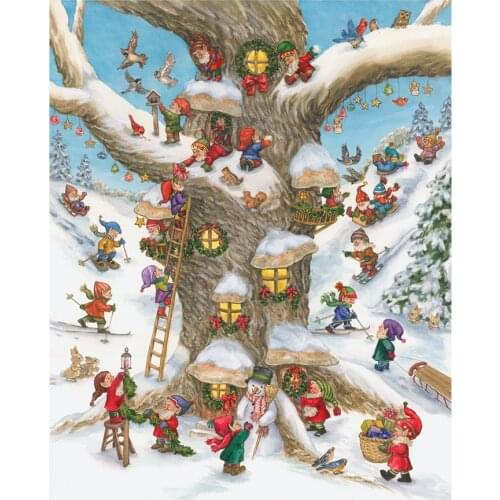 Diamond Embroidery 5D DIY Diamond Painting Happy Snow scene Diamond Painting Rhinestone Cross Stitch home Decoration AS811