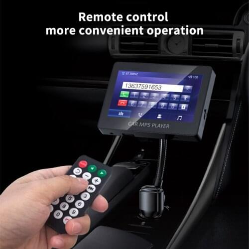 2021 NEW 4.3 inch Bluetooth 5.0 Car FM Transmitter MP5 Video Audio music Player Dual USB AUX U Disk TF Remote Control 8 Language