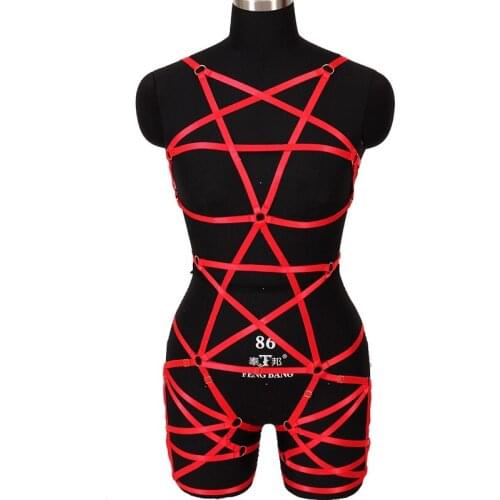 Full Body Bondage Cross Straps Harness Set Sexy Women Chest Cage Bra Lingerie Erotic Hollow Out Corset Garter Belt Exotic Toys