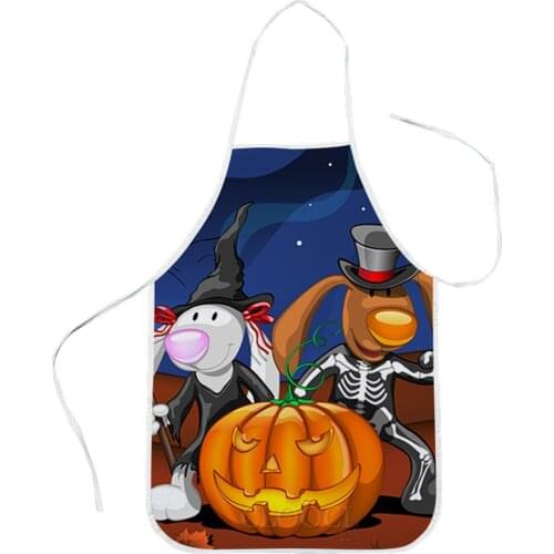 CLOOCL Halloween Theme Kitchen Apron Ghost Pumpkin 3D Printed Halloween Aprons Cartoon Festival Home Textile