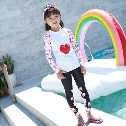 Children Two Pieces Swimsuit Kids Baby Girls Swimwear Boys Long Sleeve Surfing Wear Bathing Suit Baby Sandy Rash Guard 2-10Y