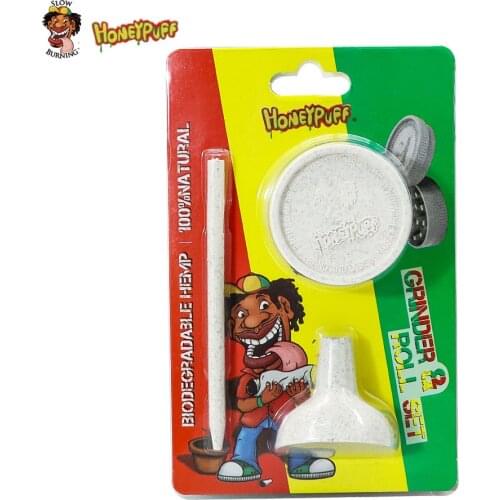 Smoke Kit Eco Biodegradable Grinder + Rolling Cone Small Funnel + King Size Rolling Papers Tools