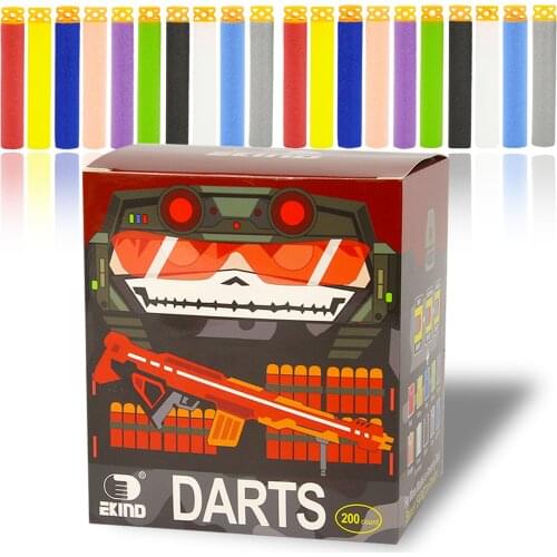 EKIND 200 Pcs 7.2cm TPR Waffles Soft Head Darts Refill Foam Bullet Compatible for Nerf N-Strike Elite Guns