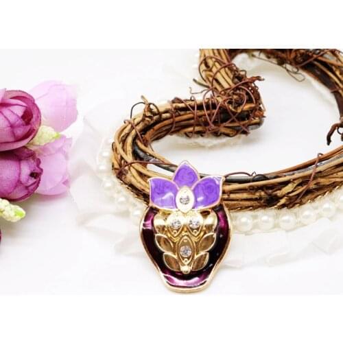 Purple Enamel Geometric Cute Brooch